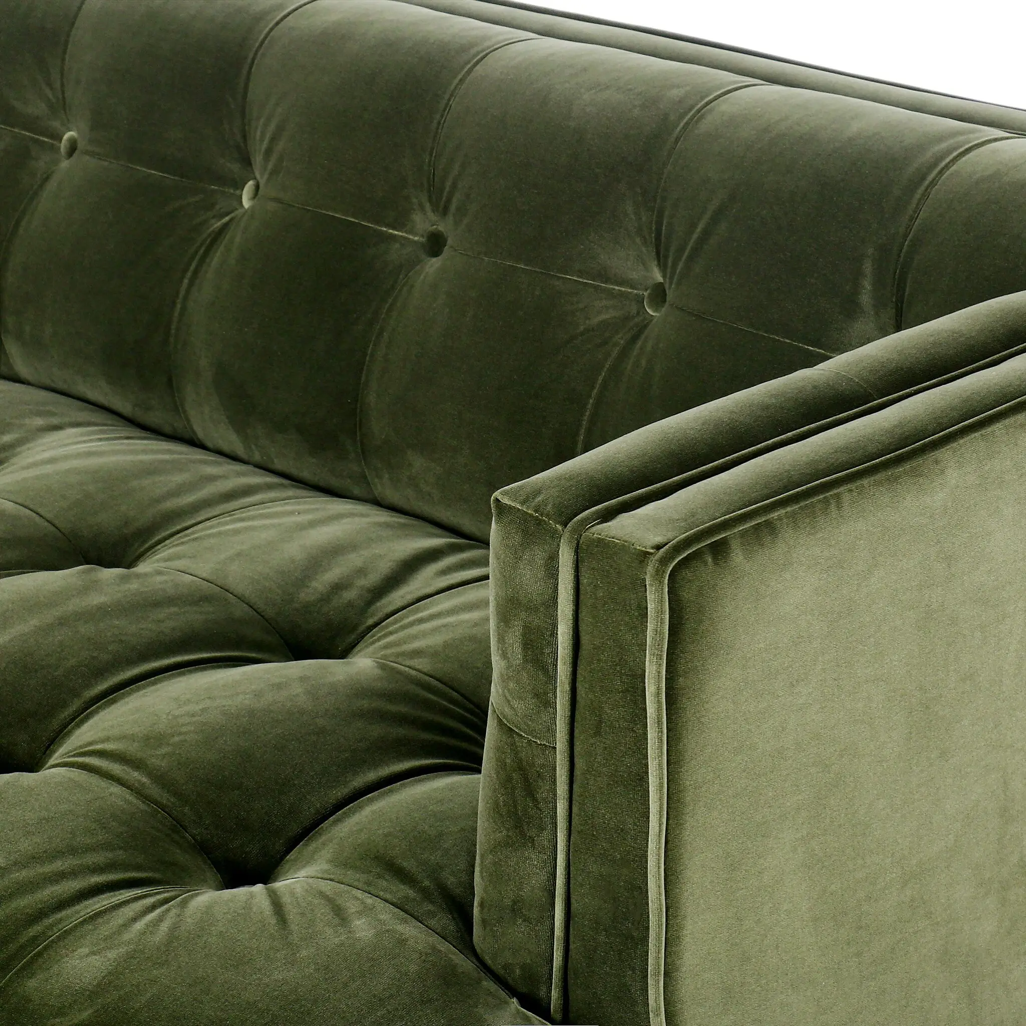 Four Hands Daren Dark Green Velvet Sofa Four Hands Daren Dark Green Velvet Sofa