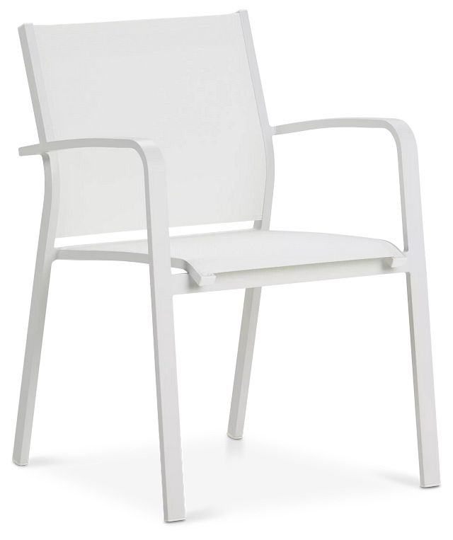 white aluminum sling chairs