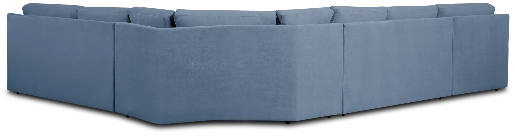 Hudson Blue Fabric Medium Left Chaise Wedge Sectional