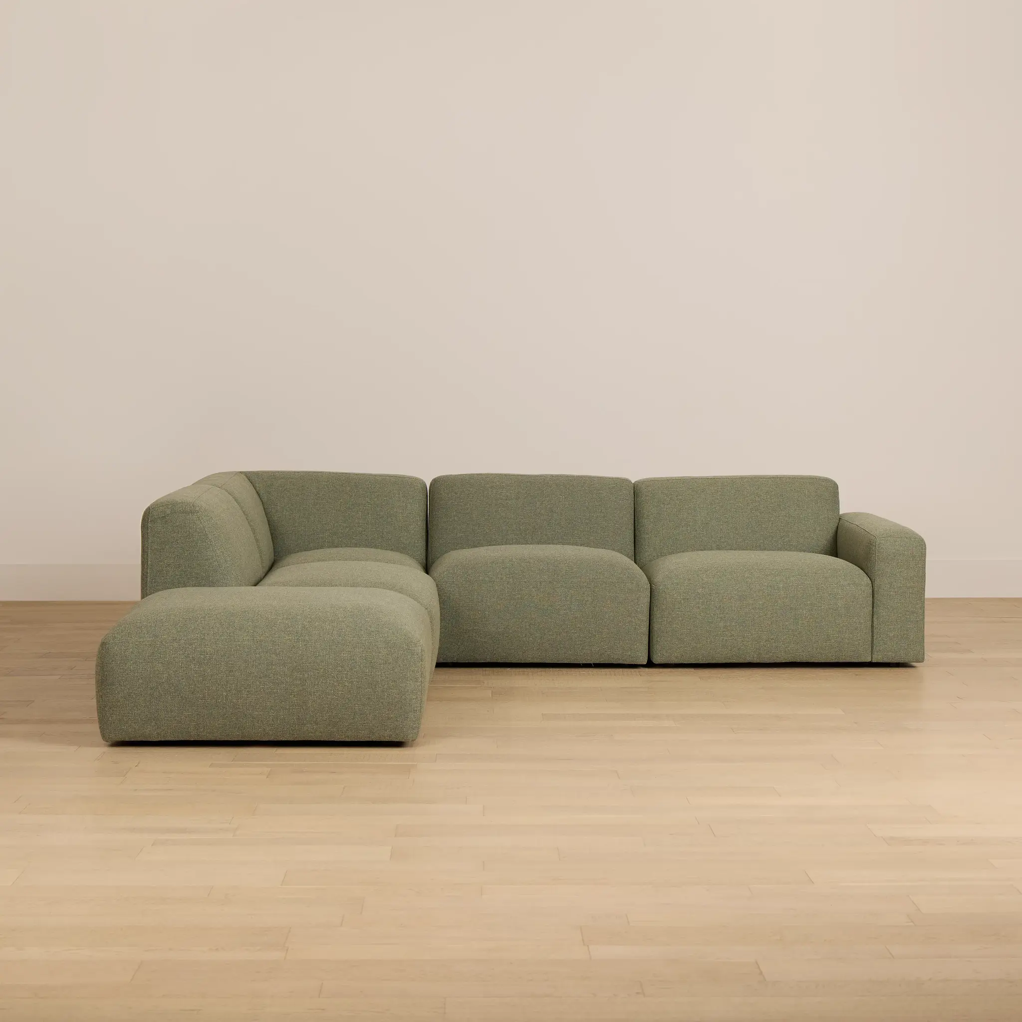 Baylor Green Fabric 5-piece Left Facing Bumper Sectional Baylor Green Fabric 5-piece Left Facing Bumper Sectional