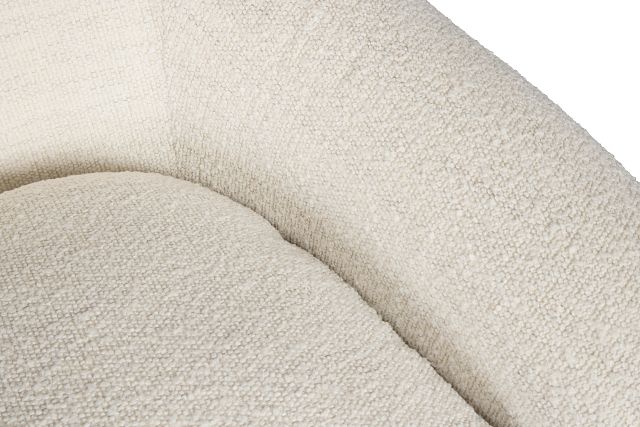 Kaya White Fabric Swivel Chair