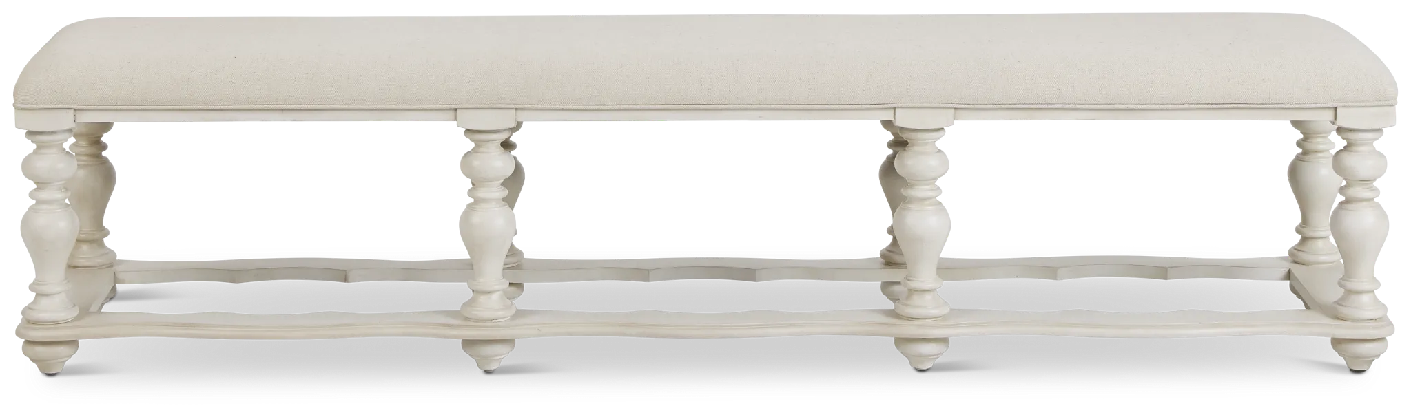 Savannah Ivory 83" Upholstered Dining Bench