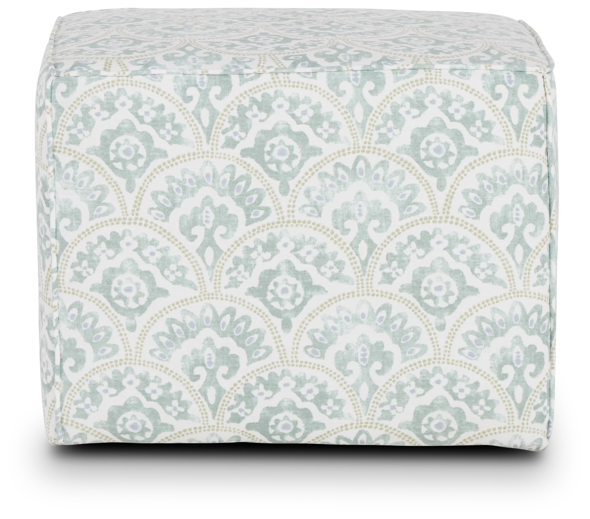 Tomini Green Fabric Accent Pouf