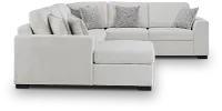 Blakely White Fabric Large Left Chaise Storage Sleeper Sectional