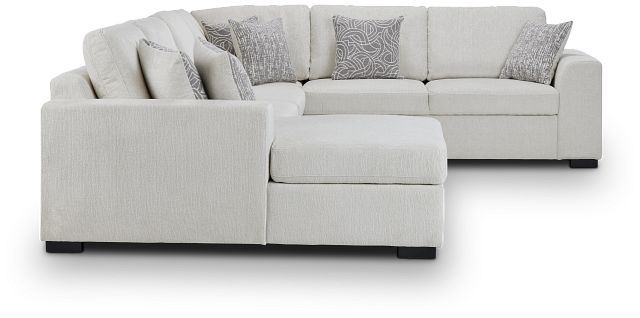Blakely White Fabric Left Chaise Storage Sectional