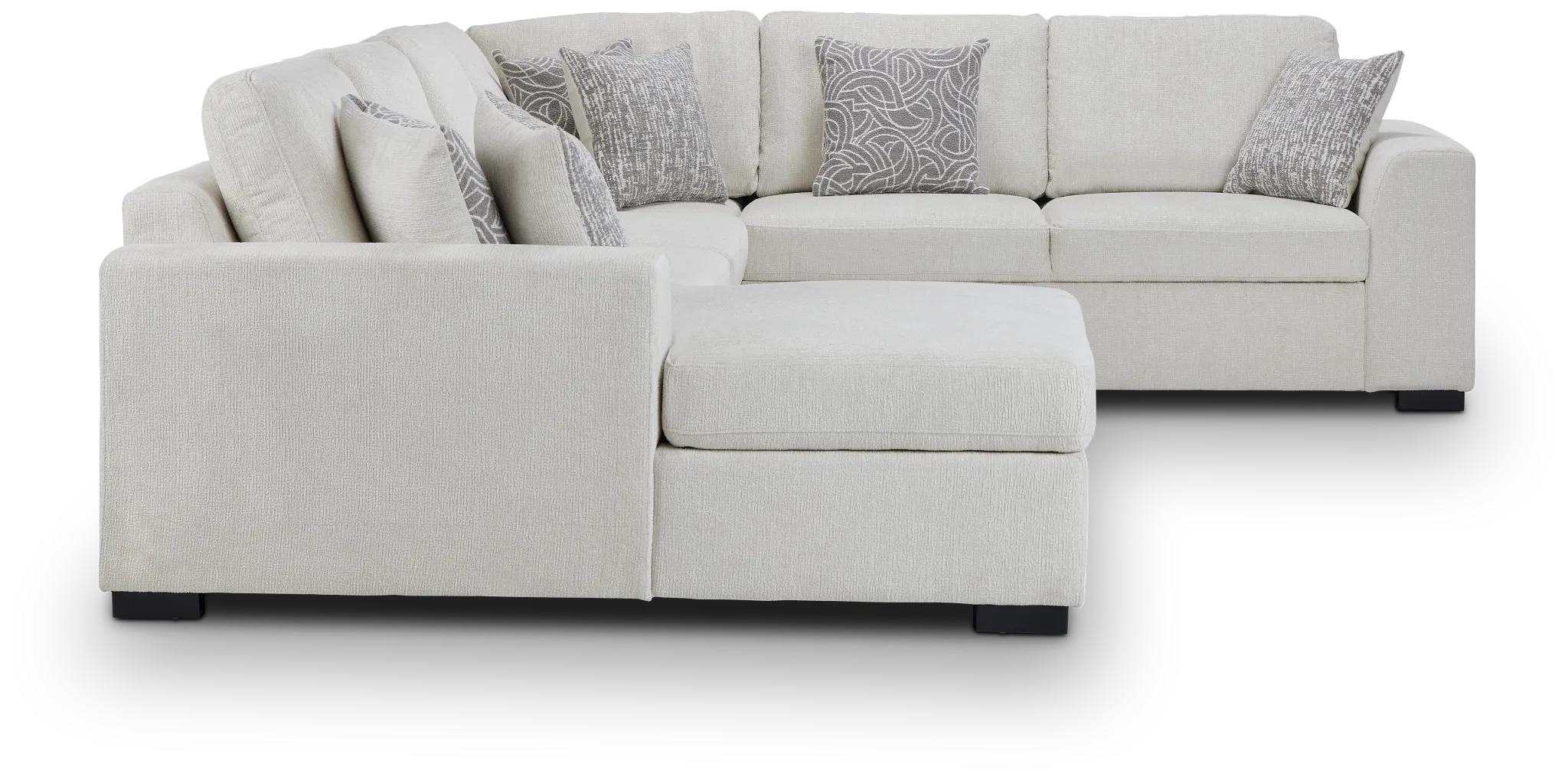 Blakely White Fabric Left Chaise Storage Sectional