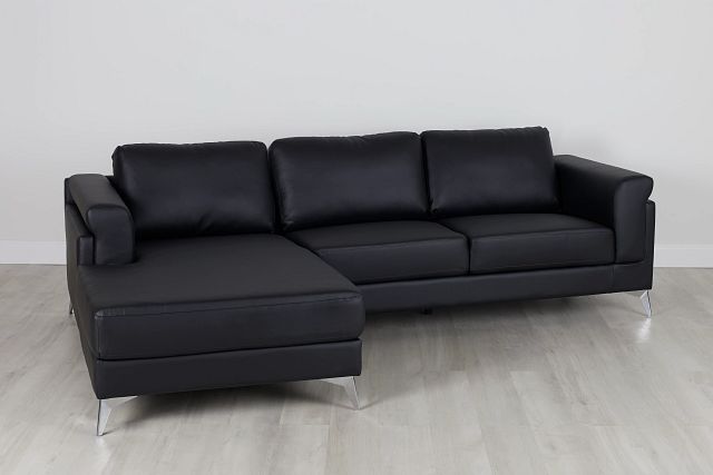 Gianna Black Micro Left Chaise Sectional (0)