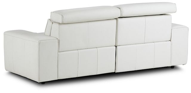 Carmelo White Leather Power Reclining Sofa