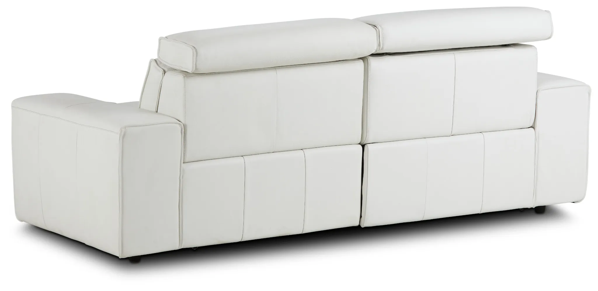 Carmelo White Leather Power Reclining Sofa