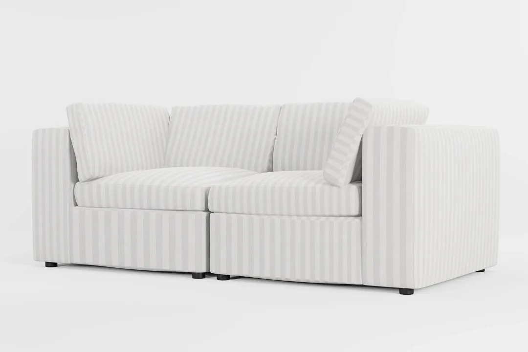Destin Sea Lane Light Gray Fabric 2-piece Modular Sofa