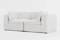 Destin Sea Lane Light Gray Fabric 2-piece Modular Sofa
