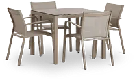 Lisbon Khaki 36" Square Table & 4 Chairs