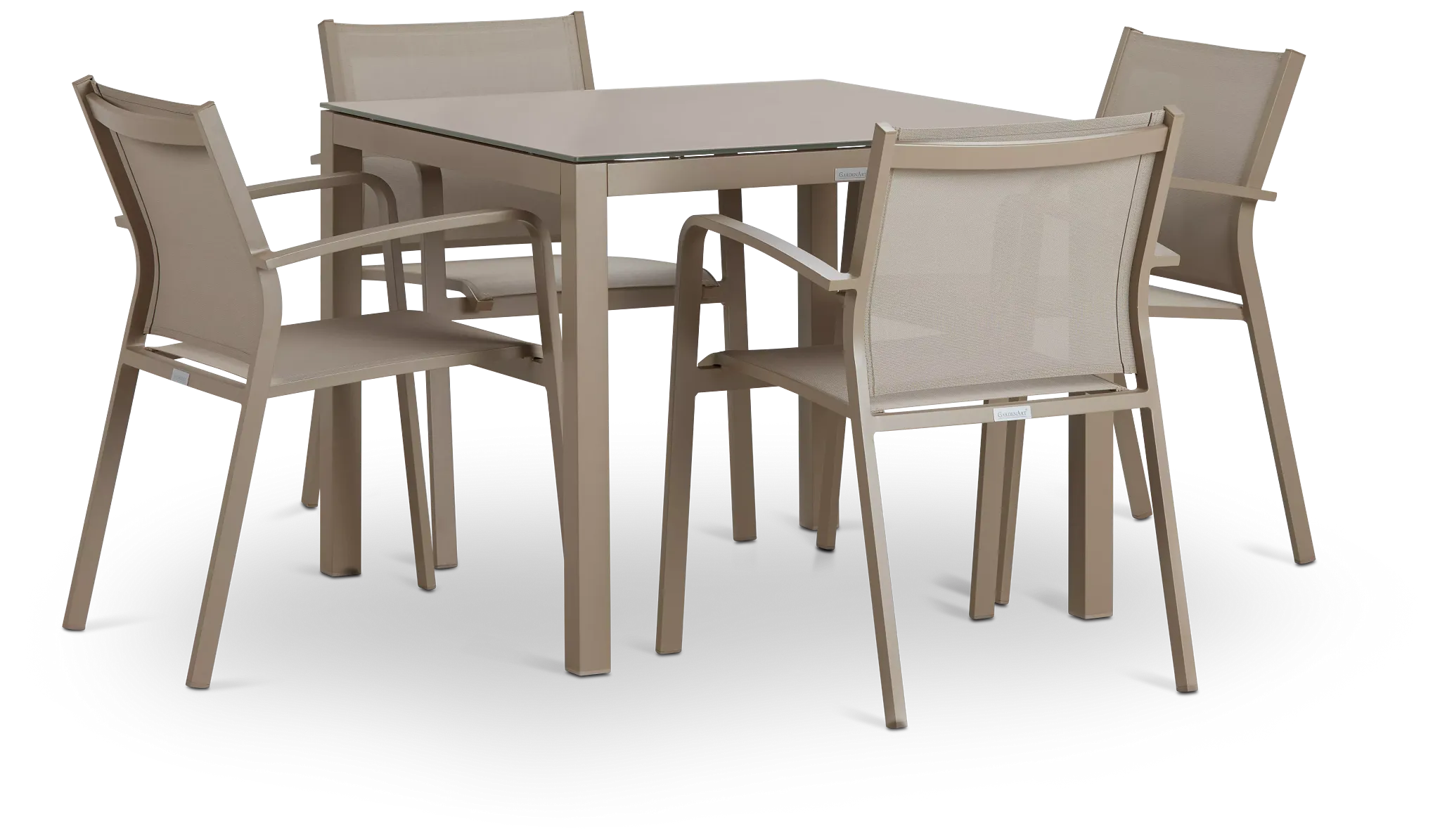 Lisbon Khaki 36" Square Table & 4 Chairs