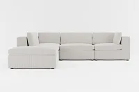 Destin Lucy Light Beige Fabric 5pc Bumper Sectional