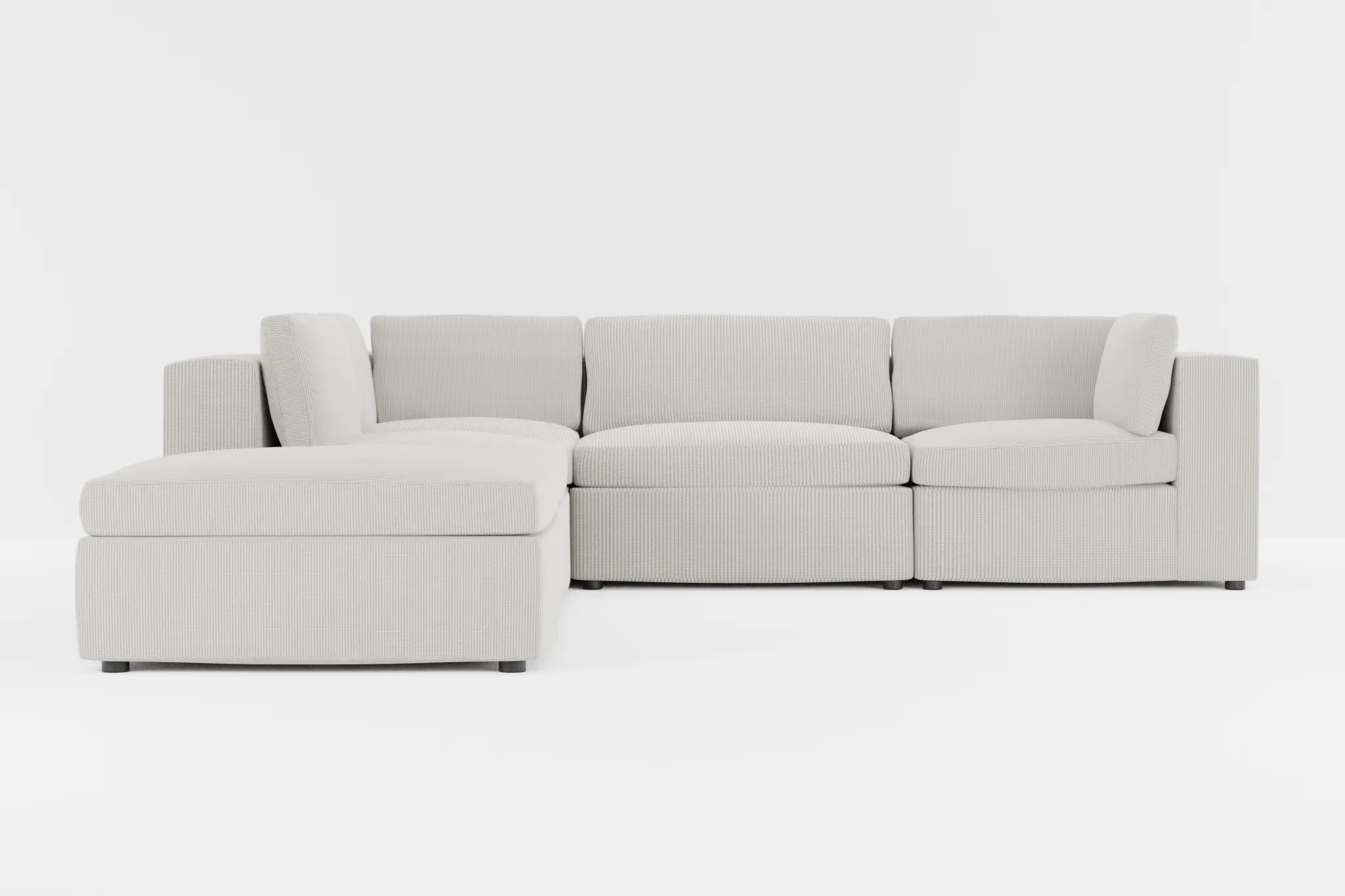 Destin Lucy Light Beige Fabric 5pc Bumper Sectional Destin Lucy Light Beige Fabric 5pc Bumper Sectional