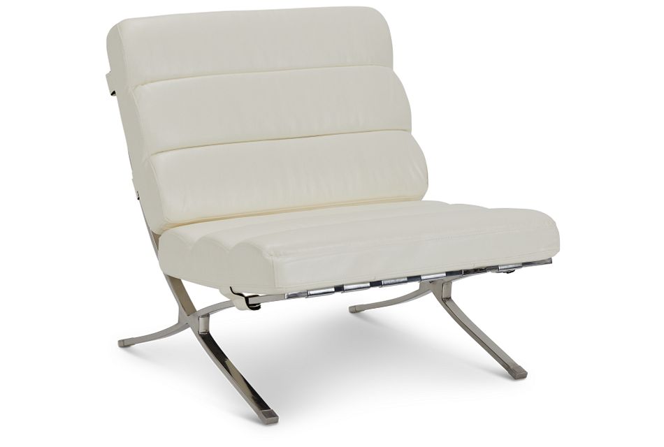 Tatiana White Micro Accent Chair Home, White Leather Accent Chair
