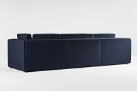 Destin Joya Dark Blue Velvet 4-piece Bumper Sectional
