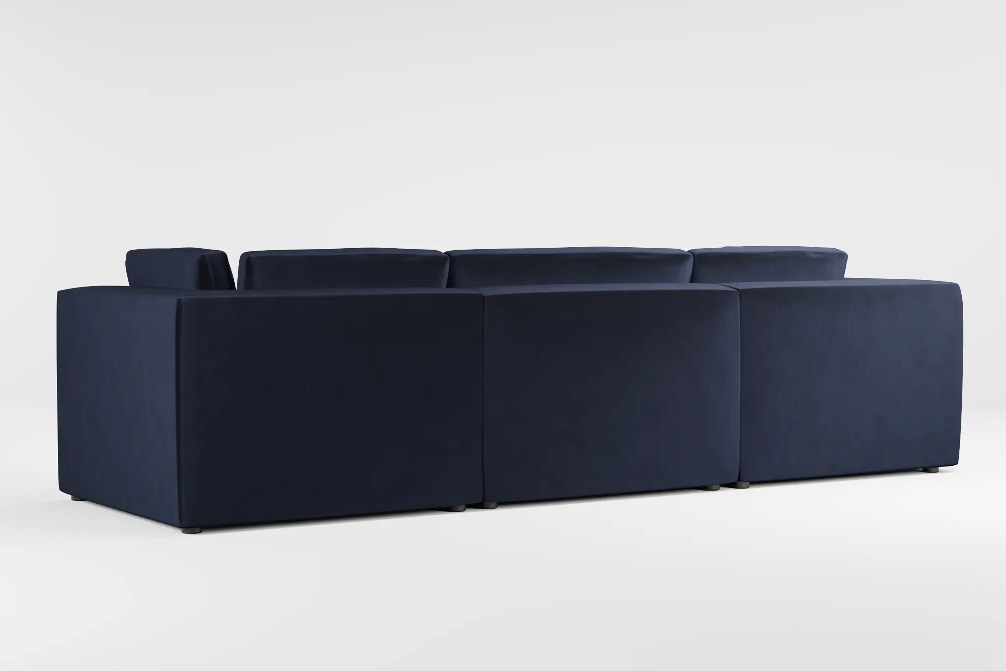 Destin Joya Dark Blue Velvet 4-piece Bumper Sectional Destin Joya Dark Blue Velvet 4-piece Bumper Sectional