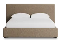 Grayton Merino Brown 44" Upholstered Platform Bed