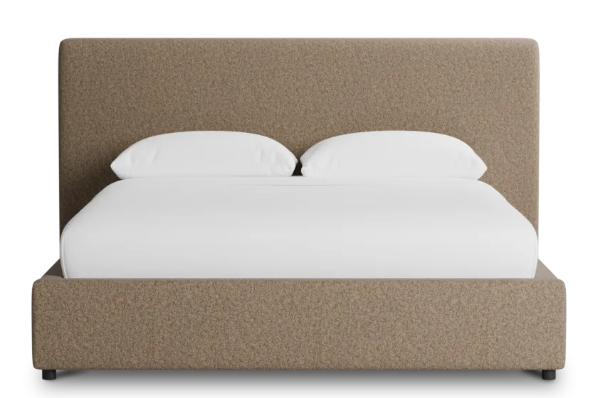 Grayton Merino Brown 44" Upholstered Platform Bed