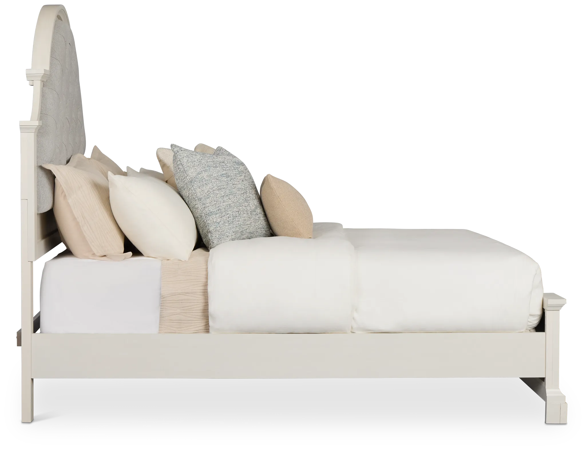 Charlotte White Uph Panel Bed