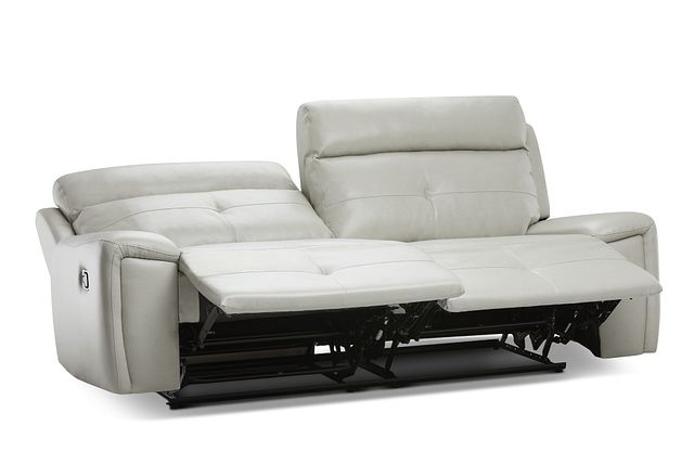 Chandler Light Gray Micro Reclining Sofa (1)