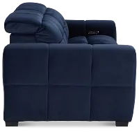 Gemma Navy Velvet Small Left Chaise Power Reclining Sectional