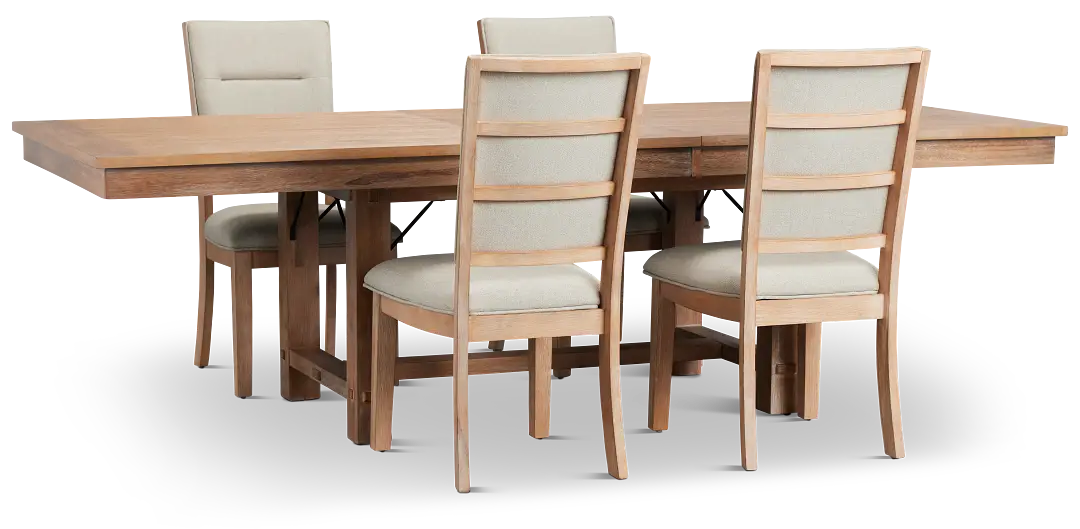 Park City Light Tone Rectangular Table & 4 Upholstered Chairs Park City Light Tone Rectangular Table & 4 Upholstered Chairs
