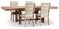 Park City Light Tone Rectangular Table & 4 Upholstered Chairs