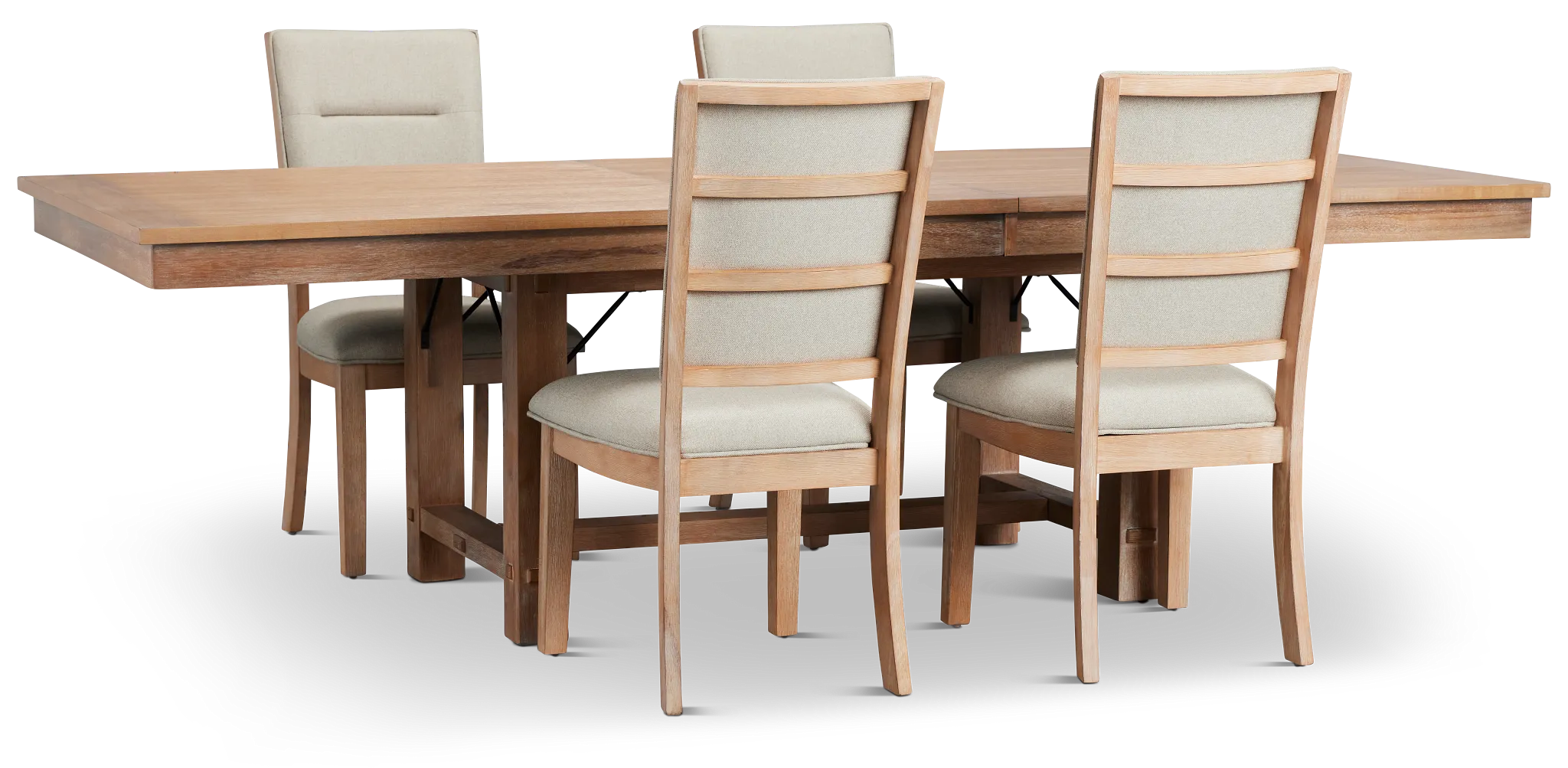 Park City Light Tone Rectangular Table & 4 Upholstered Chairs