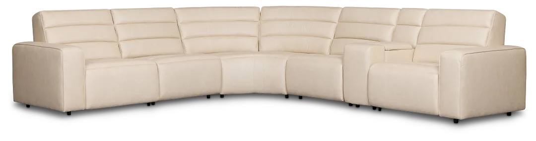 Sawyer Ivory Micro Medium Dual Power 2-arm Reclining Sectional