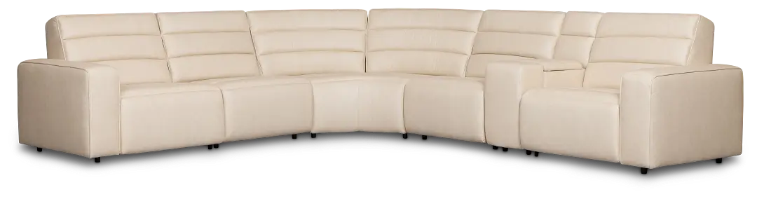 Sawyer Ivory Micro Medium Dual Power 2-arm Reclining Sectional Sawyer Ivory Micro Medium Dual Power 2-arm Reclining Sectional