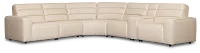 Sawyer Ivory Micro Medium Dual Power 2-arm Reclining Sectional