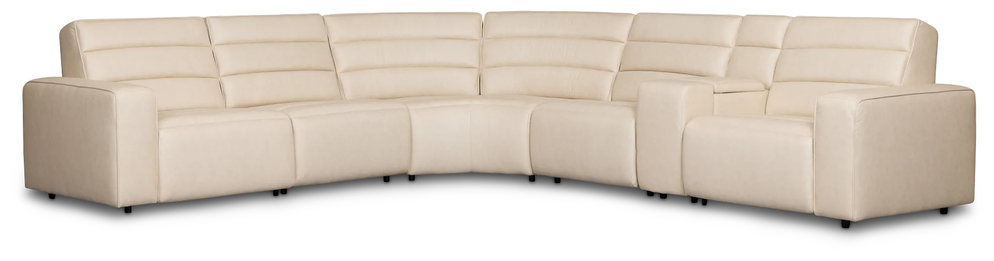 Sawyer Ivory Micro Medium Dual Power 2-arm Reclining Sectional