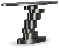 Ambrose Black Glass Console Table