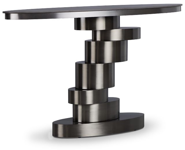 Ambrose Black Glass Console Table