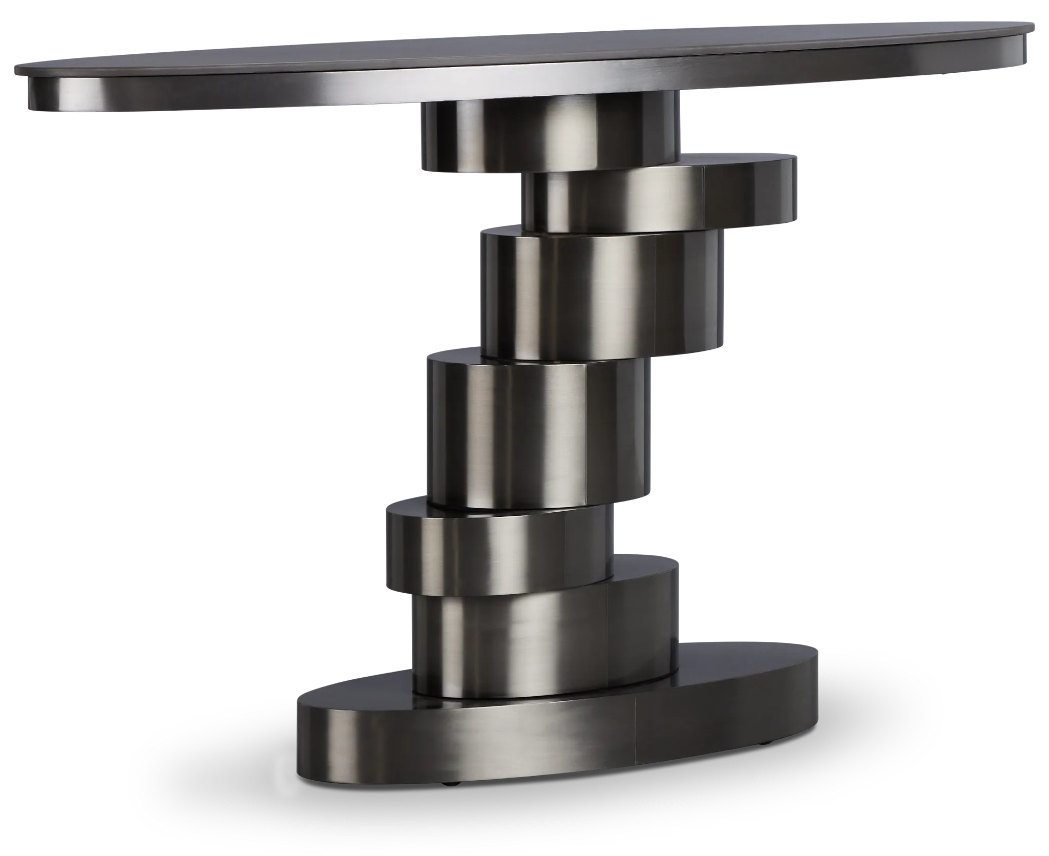 Ambrose Black Glass Console Table