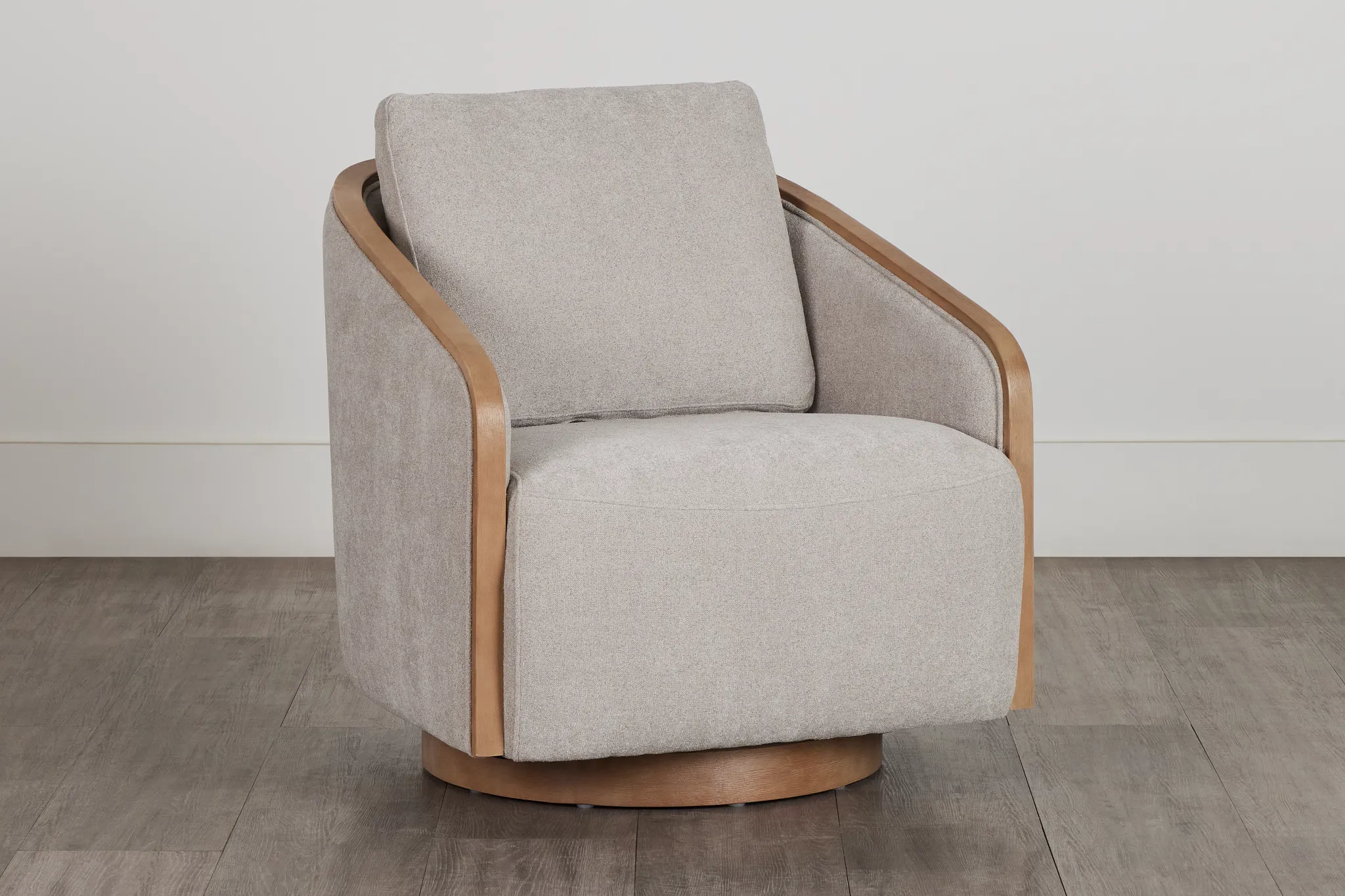 Campbell Light Gray Fabric Swivel Accent Chair