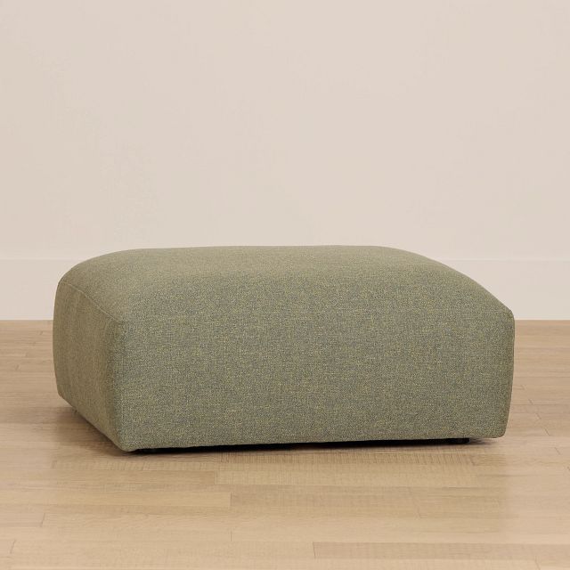 Baylor Green Fabric Ottoman