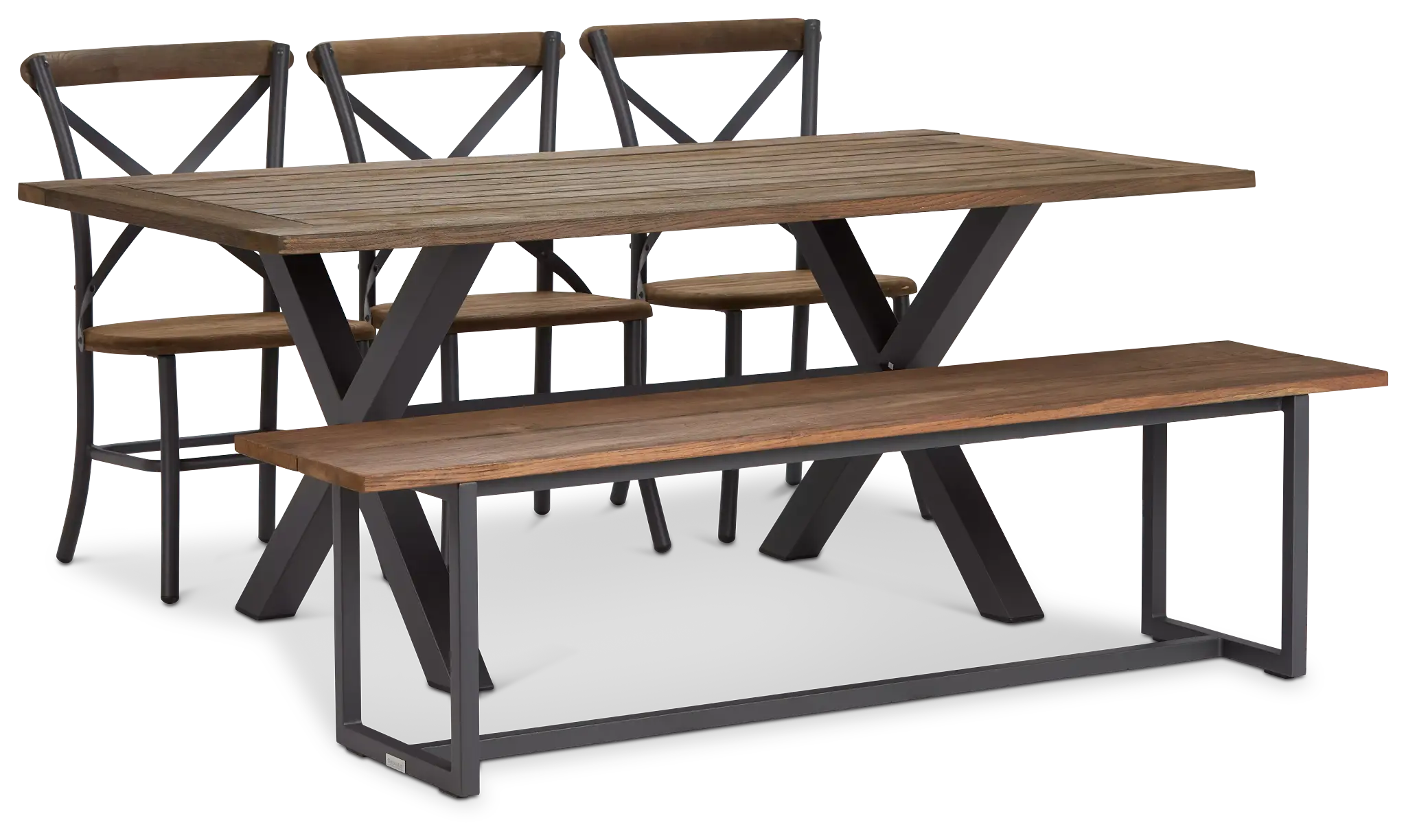 Canyon Dark Tone 72" Rectangular Table, 3 Chairs & Bench Canyon Dark Tone 72" Rectangular Table, 3 Chairs & Bench