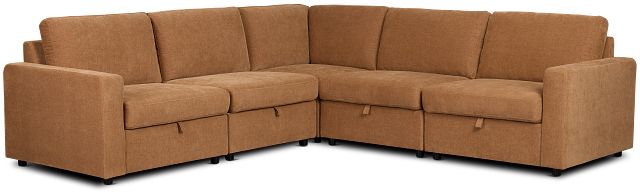 Addie Brown Fabric Small 2-arm Storage Sectional