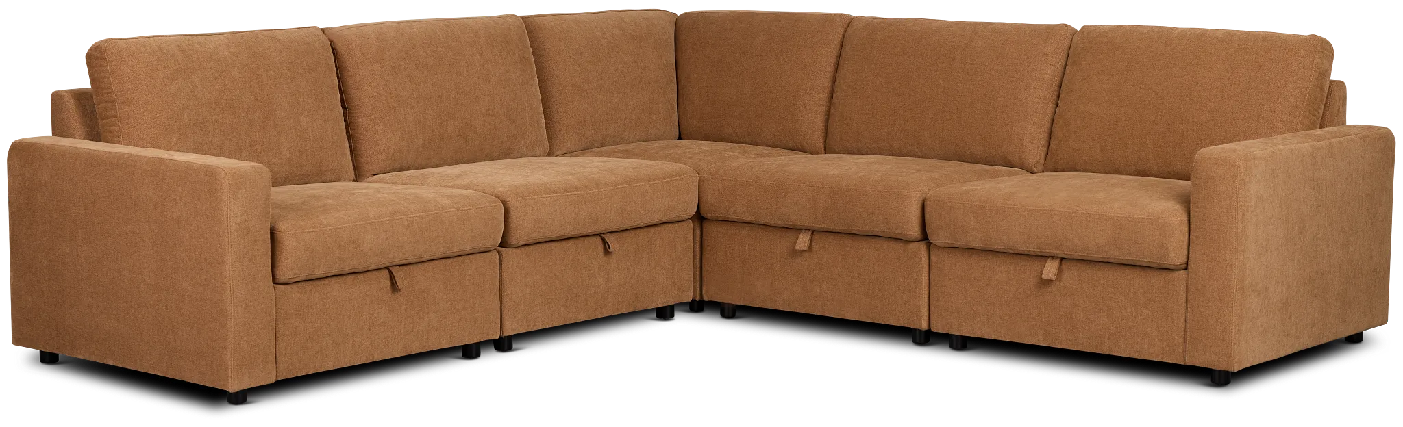 Addie Brown Fabric Small 2-arm Storage Sectional