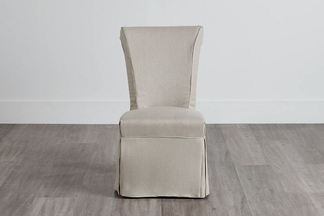 Haddie Beige Skirted Side Chair