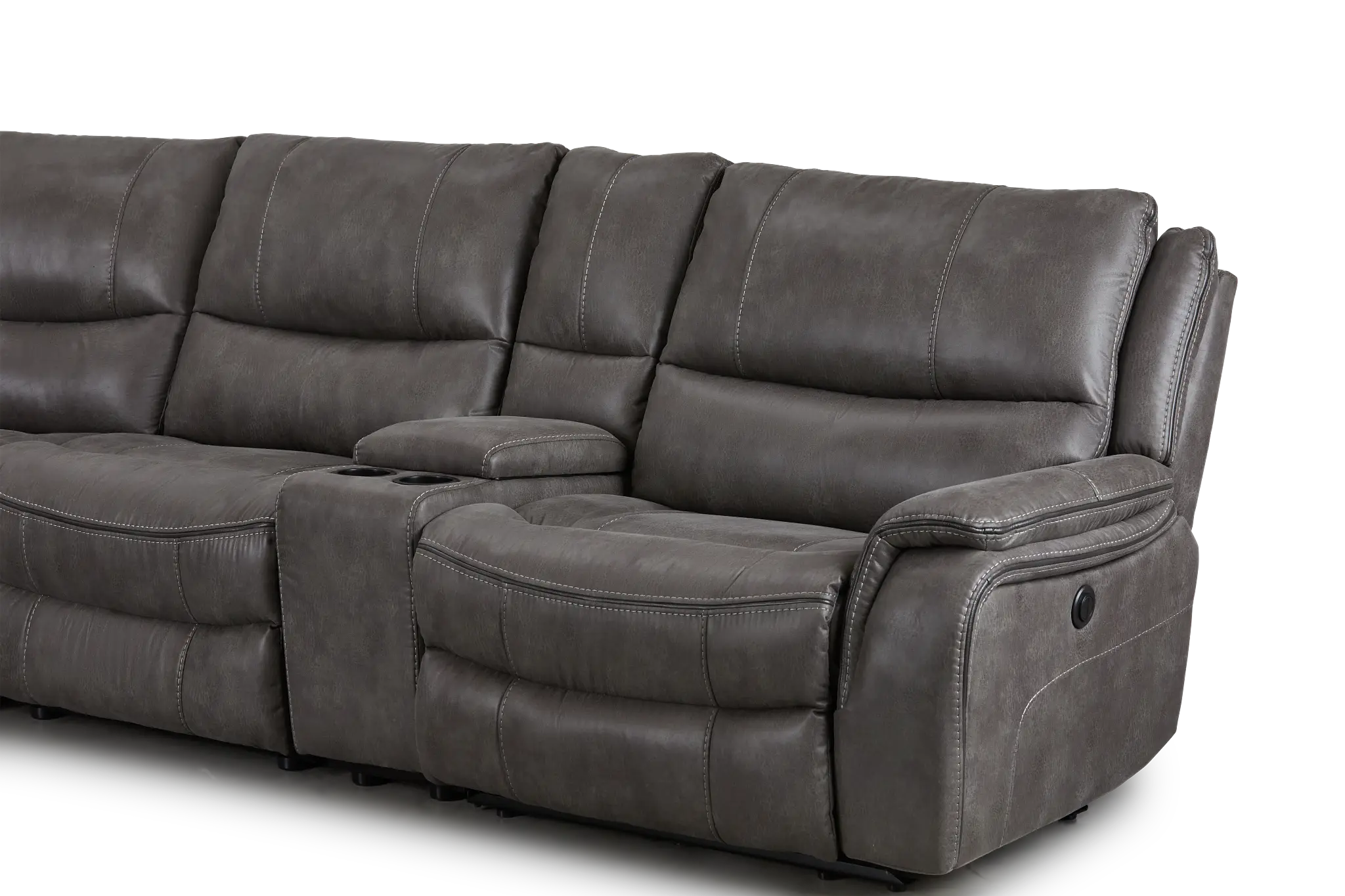 Dober Dark Gray Micro Medium Dual Power 2-arm Reclining Sectional Dober Dark Gray Micro Medium Dual Power 2-arm Reclining Sectional