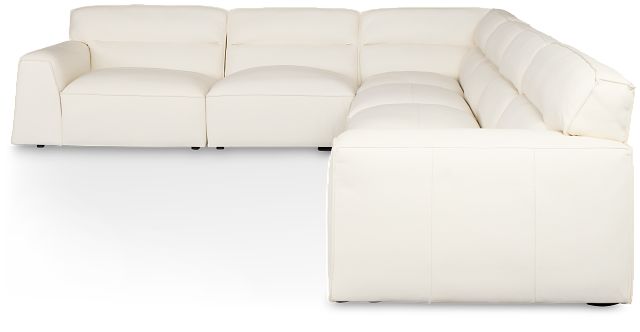 Blanca White Leather 6-piece Modular Sectional