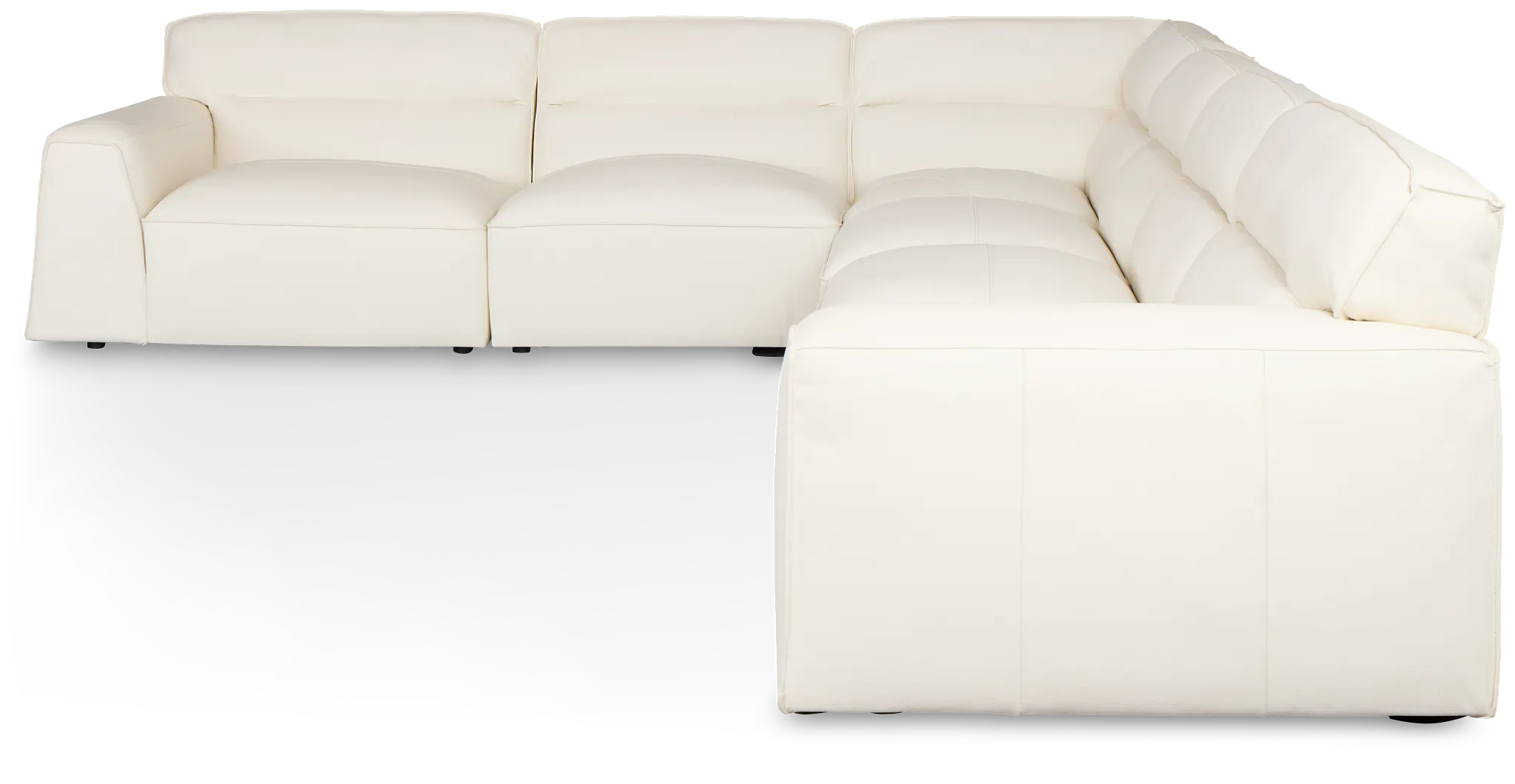 Blanca White Leather 6-piece Modular Sectional