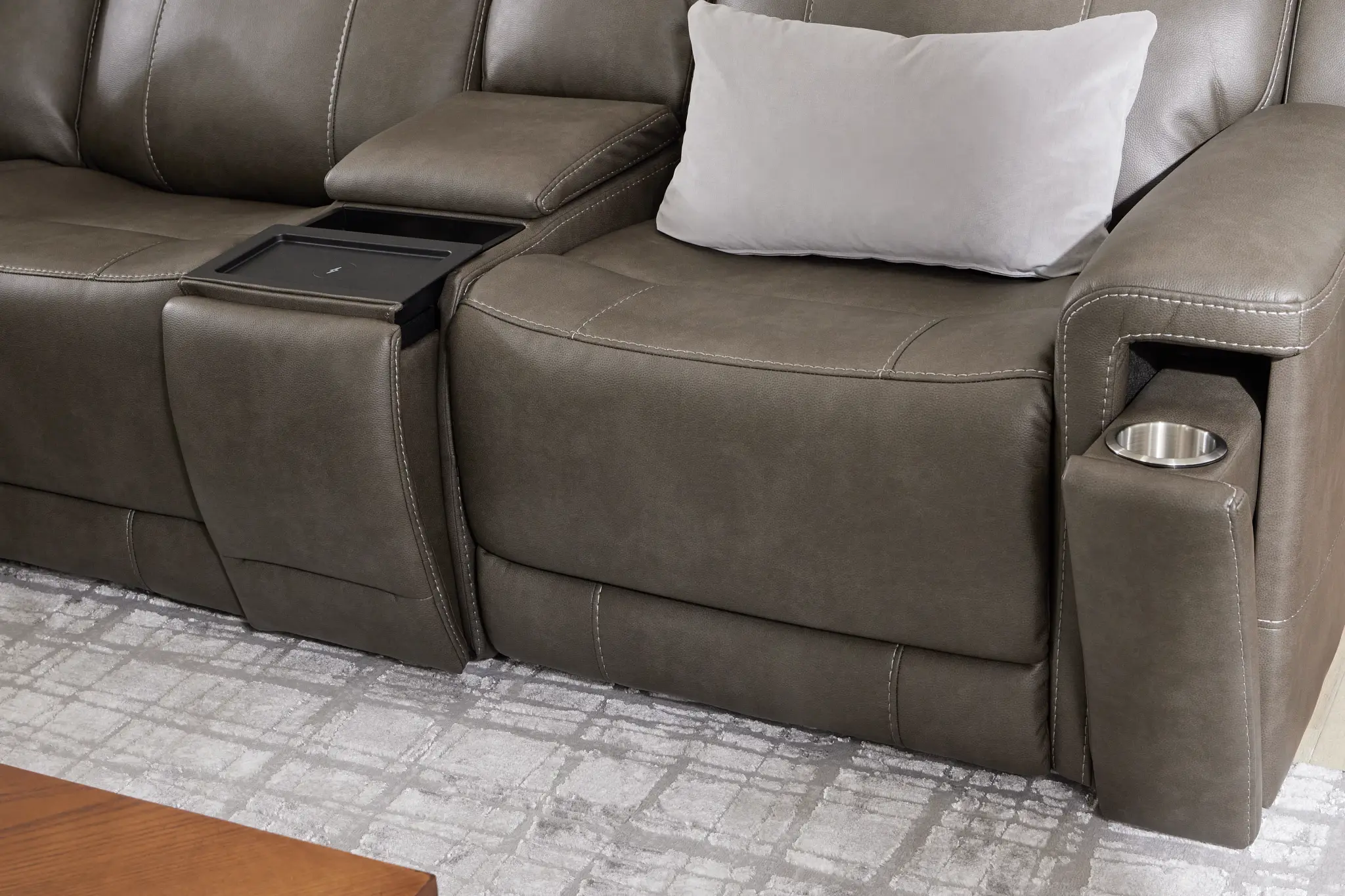Jayden Gray Micro Large Dual Power Reclining Two-arm Sectional Jayden Gray Micro Large Dual Power Reclining Two-arm Sectional