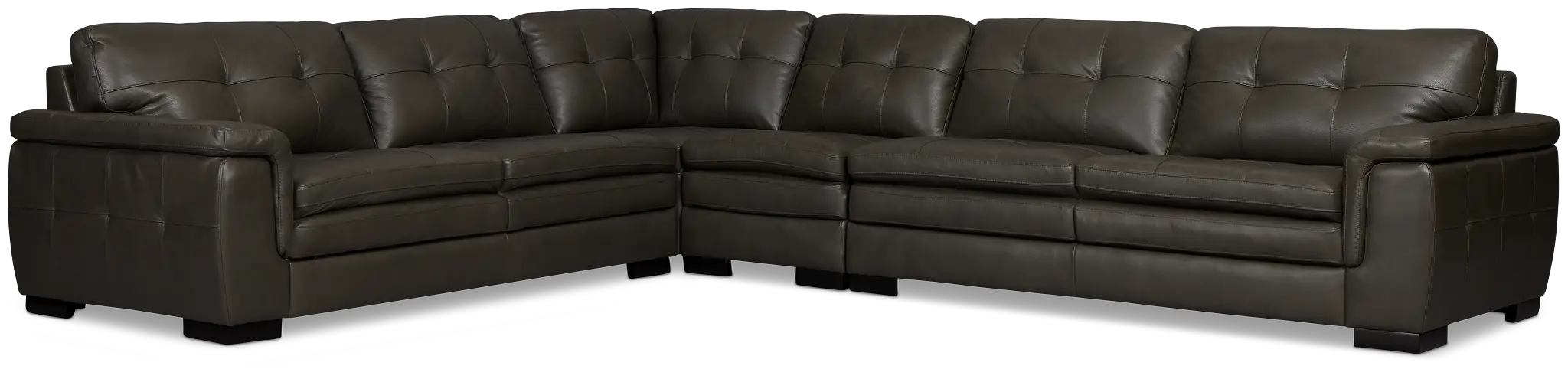 Braden Dark Gray Leather Medium Two-arm Sectional Braden Dark Gray Leather Medium Two-arm Sectional