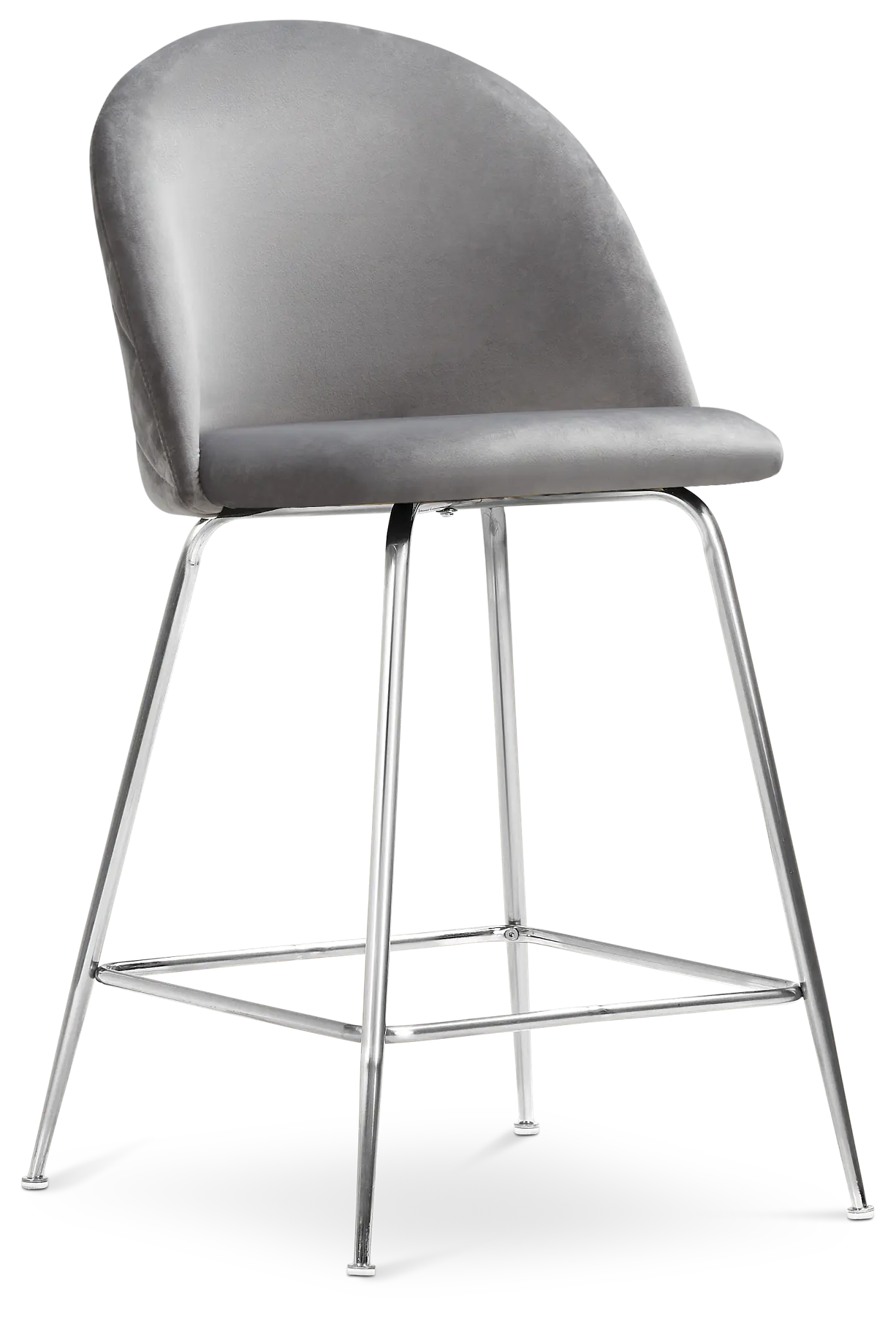 Capri Grayvelvet Upholstered 24" Barstool W/chrome Legs Capri Grayvelvet Upholstered 24" Barstool W/chrome Legs