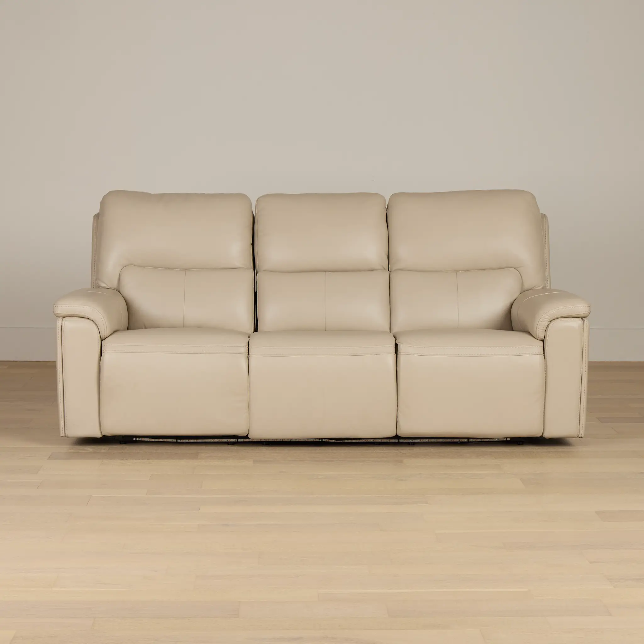 Fallon Beige Lthr/vinyl Power Reclining Sofa W/ Massage Fallon Beige Lthr/vinyl Power Reclining Sofa W/ Massage